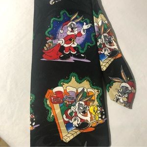 Looney Tunes Bugs Bunny Christmas Tie hundred percent polyester